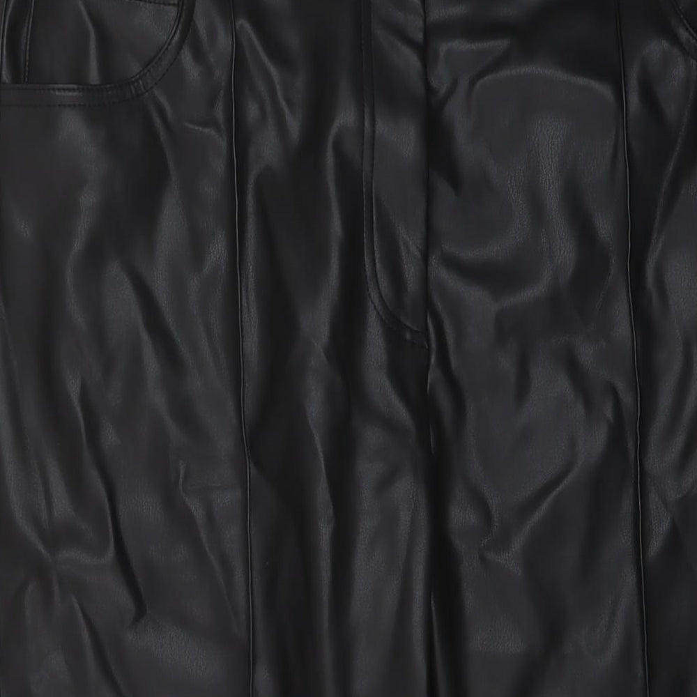 Marks and Spencer Womens Black Polyester Trousers Size 18 L24 in Regular Button