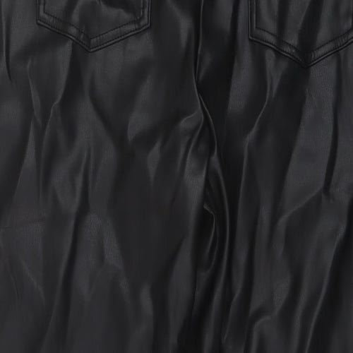 Marks and Spencer Womens Black Polyester Trousers Size 18 L24 in Regular Button