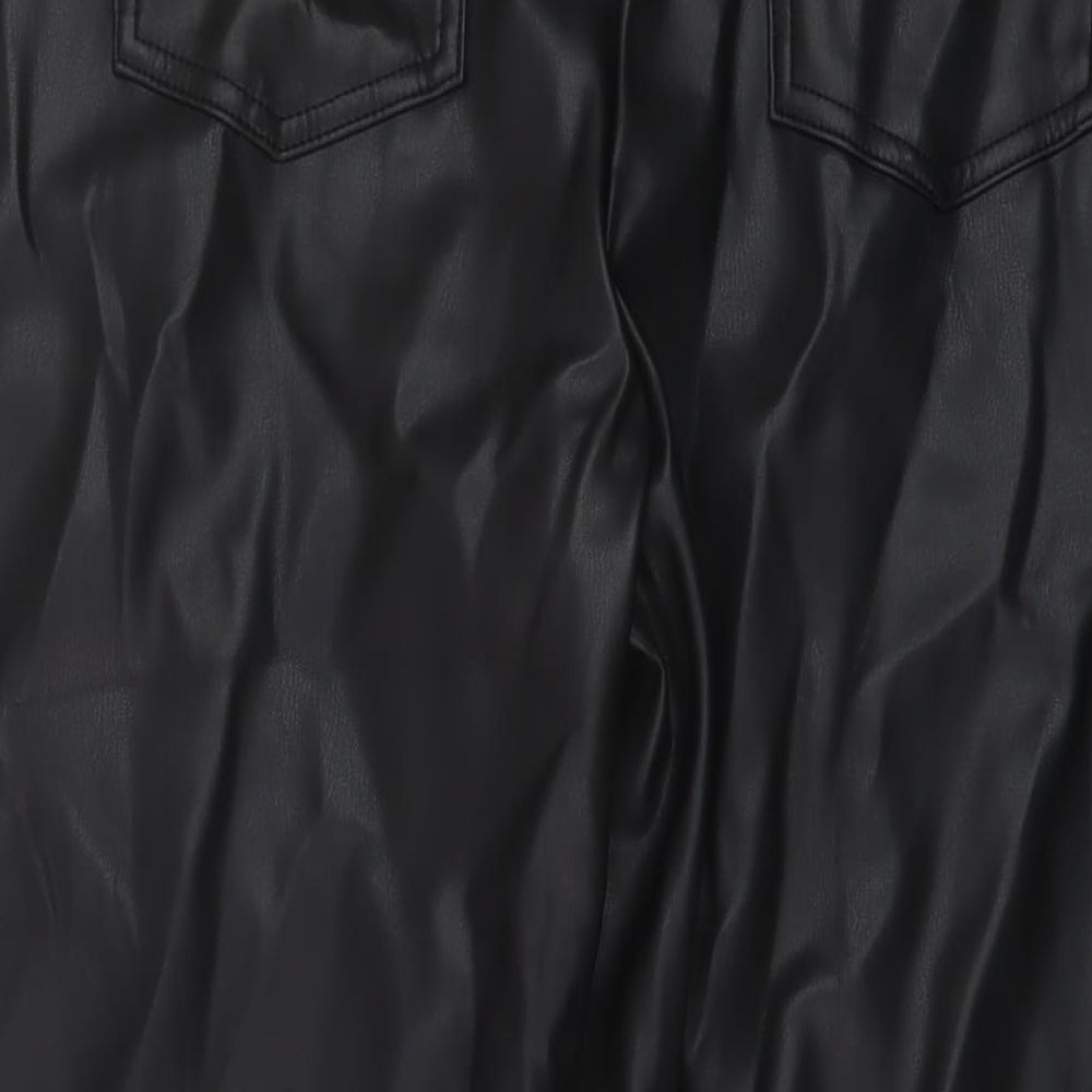 Marks and Spencer Womens Black Polyester Trousers Size 18 L24 in Regular Button