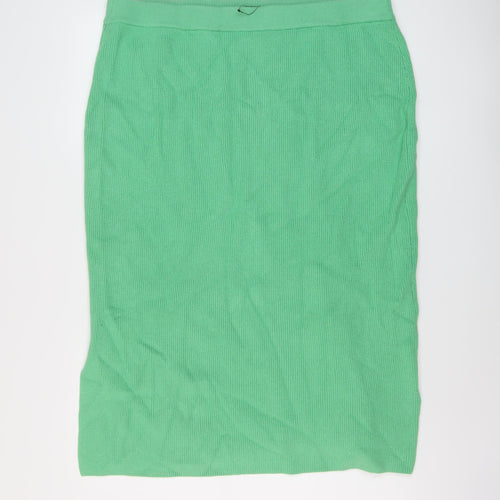 Marks and Spencer Womens Green Viscose A-Line Skirt Size XL