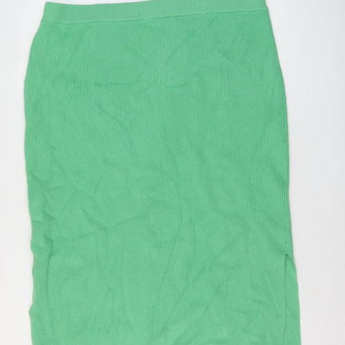 Marks and Spencer Womens Green Viscose A-Line Skirt Size XL