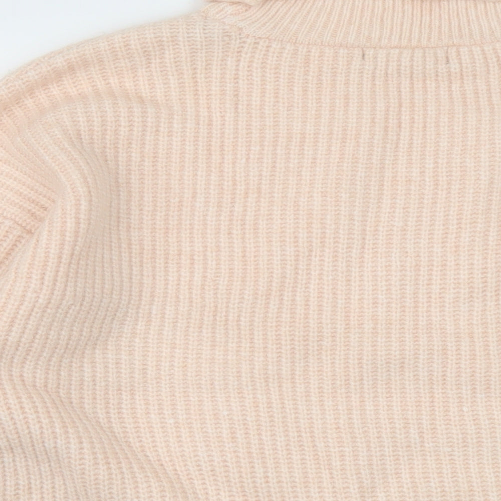 Marks and Spencer Womens Pink Roll Neck Polyamide Pullover Jumper Size M