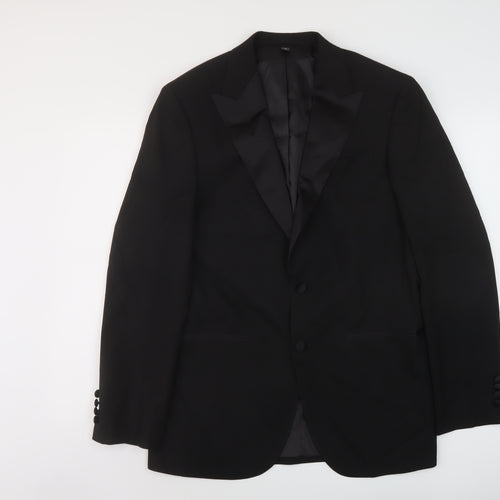Marks and Spencer Mens Black Polyester Jacket Suit Jacket Size 38 Regular