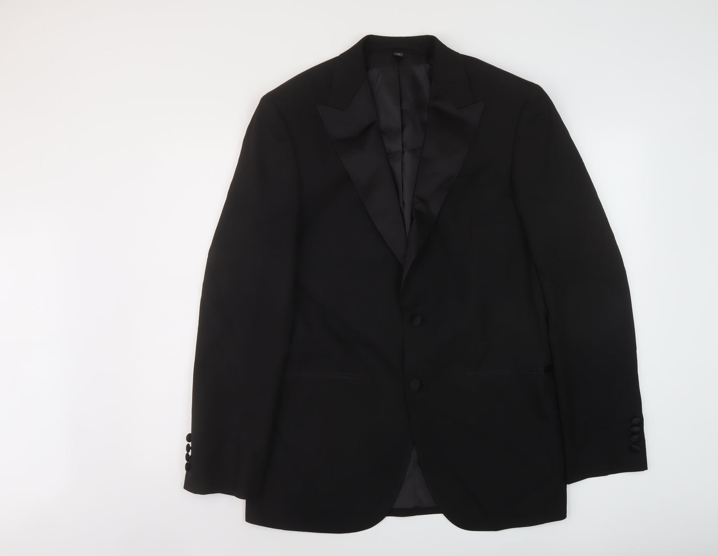 Marks and Spencer Mens Black Polyester Jacket Suit Jacket Size 38 Regular