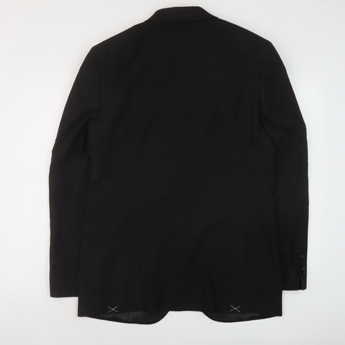 Marks and Spencer Mens Black Polyester Jacket Suit Jacket Size 38 Regular