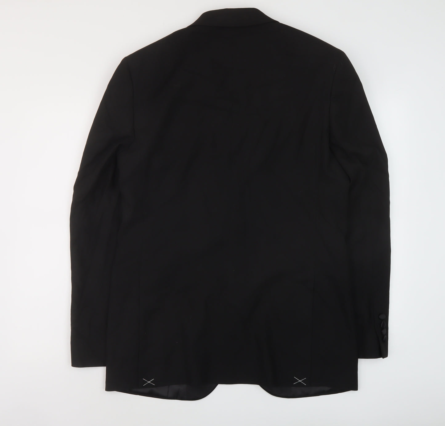 Marks and Spencer Mens Black Polyester Jacket Suit Jacket Size 38 Regular