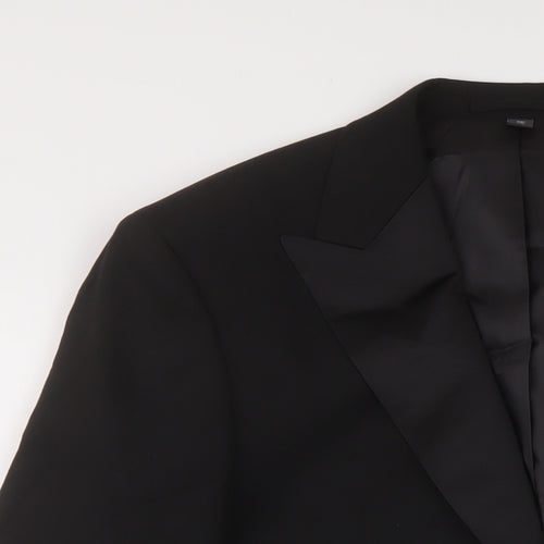 Marks and Spencer Mens Black Polyester Jacket Suit Jacket Size 38 Regular