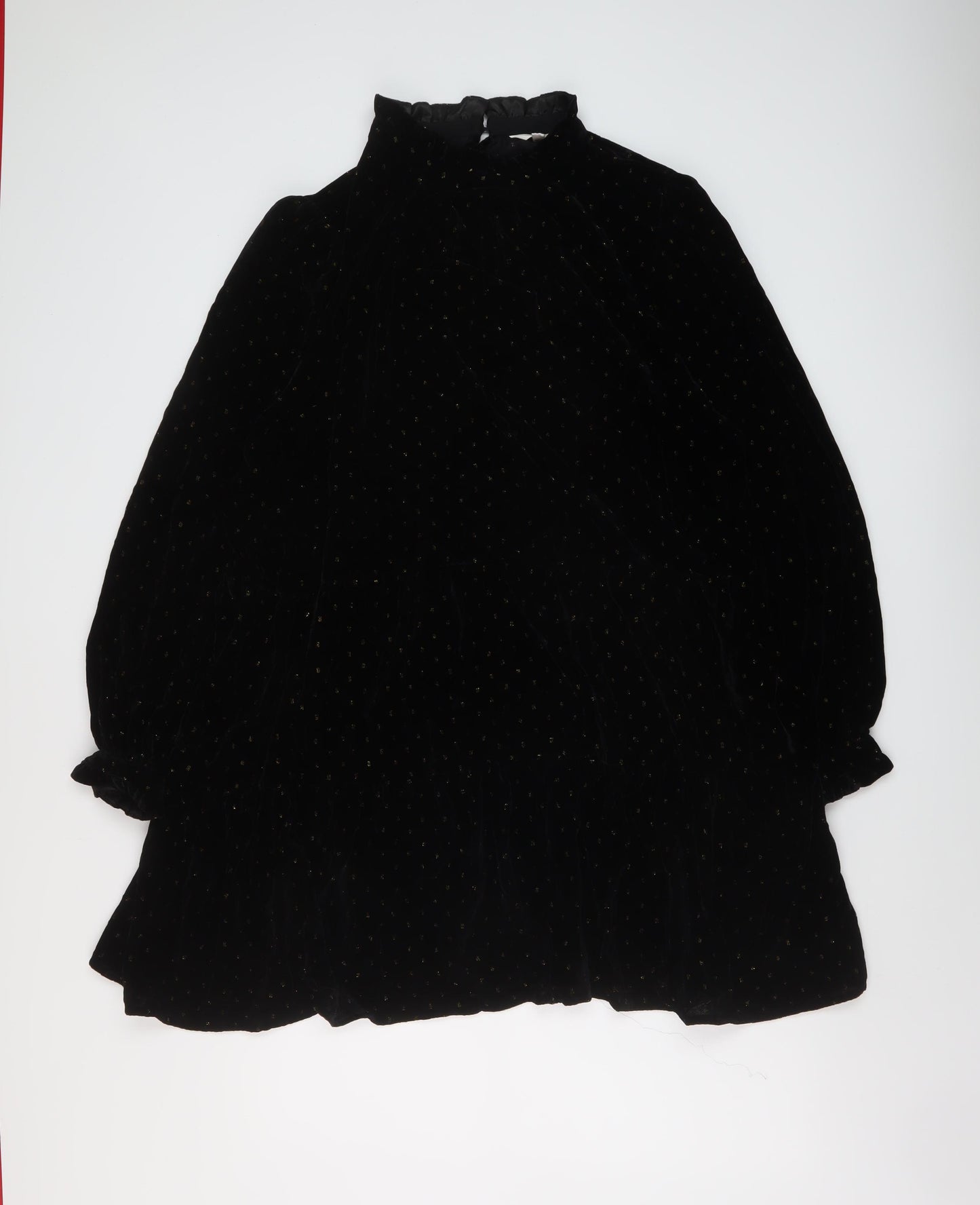 Per Una Womens Beige Geometric Viscose A-Line Size 20 Mock Neck Button