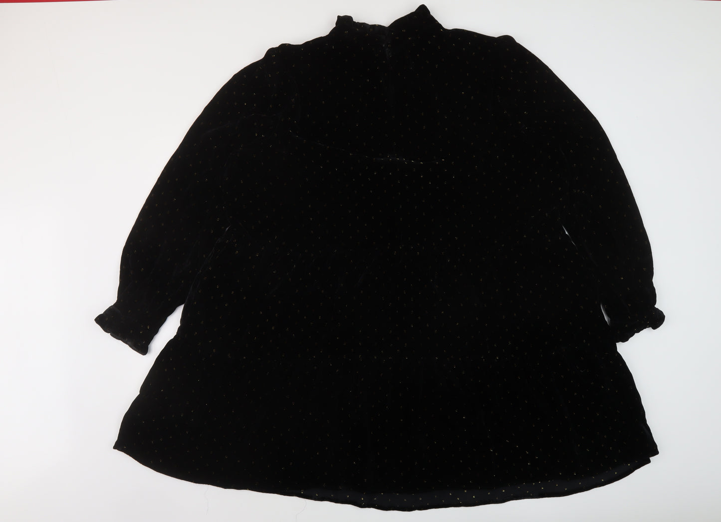 Per Una Womens Beige Geometric Viscose A-Line Size 20 Mock Neck Button