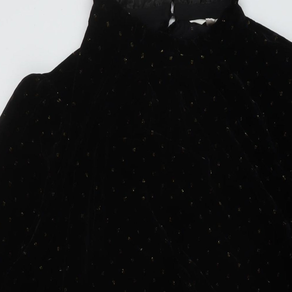 Per Una Womens Beige Geometric Viscose A-Line Size 20 Mock Neck Button