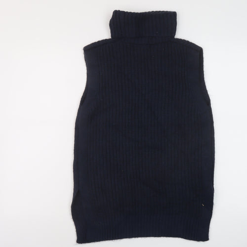 Marks and Spencer Womens Blue Roll Neck Polyester Vest Jumper Size M