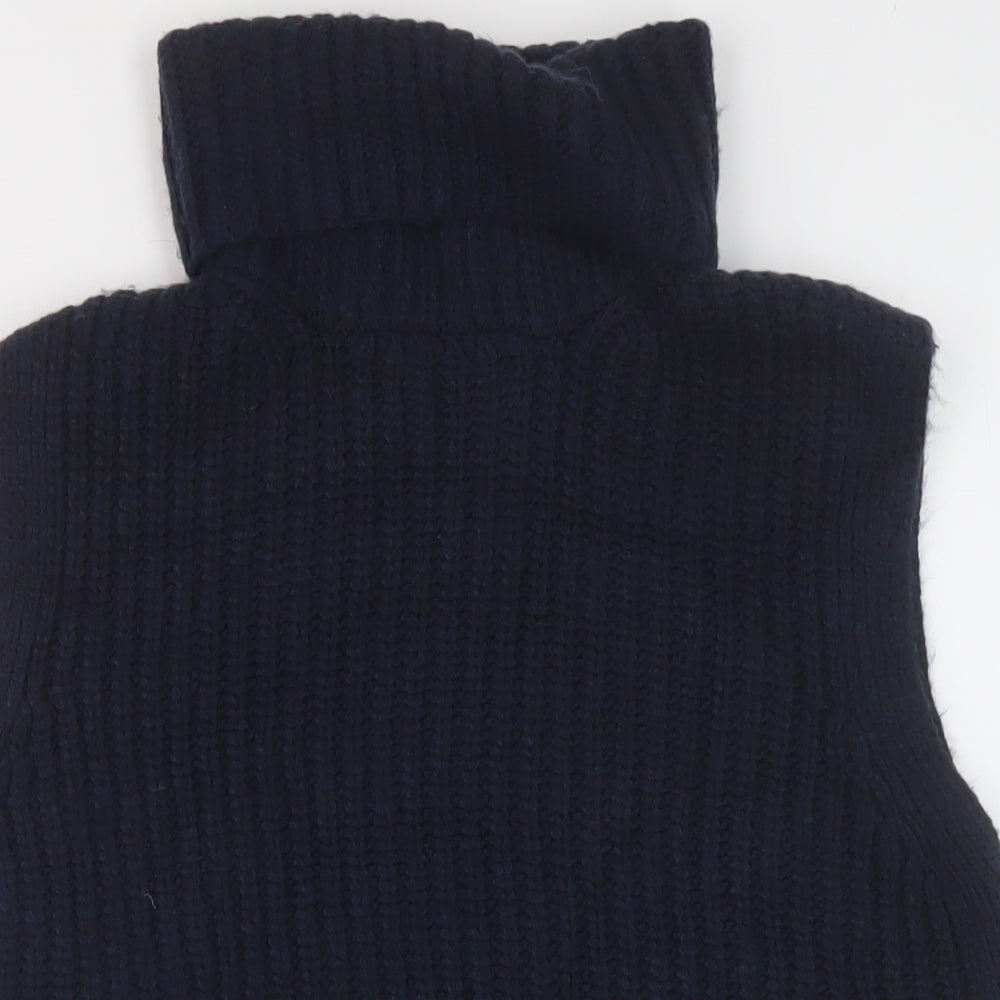 Marks and Spencer Womens Blue Roll Neck Polyester Vest Jumper Size M