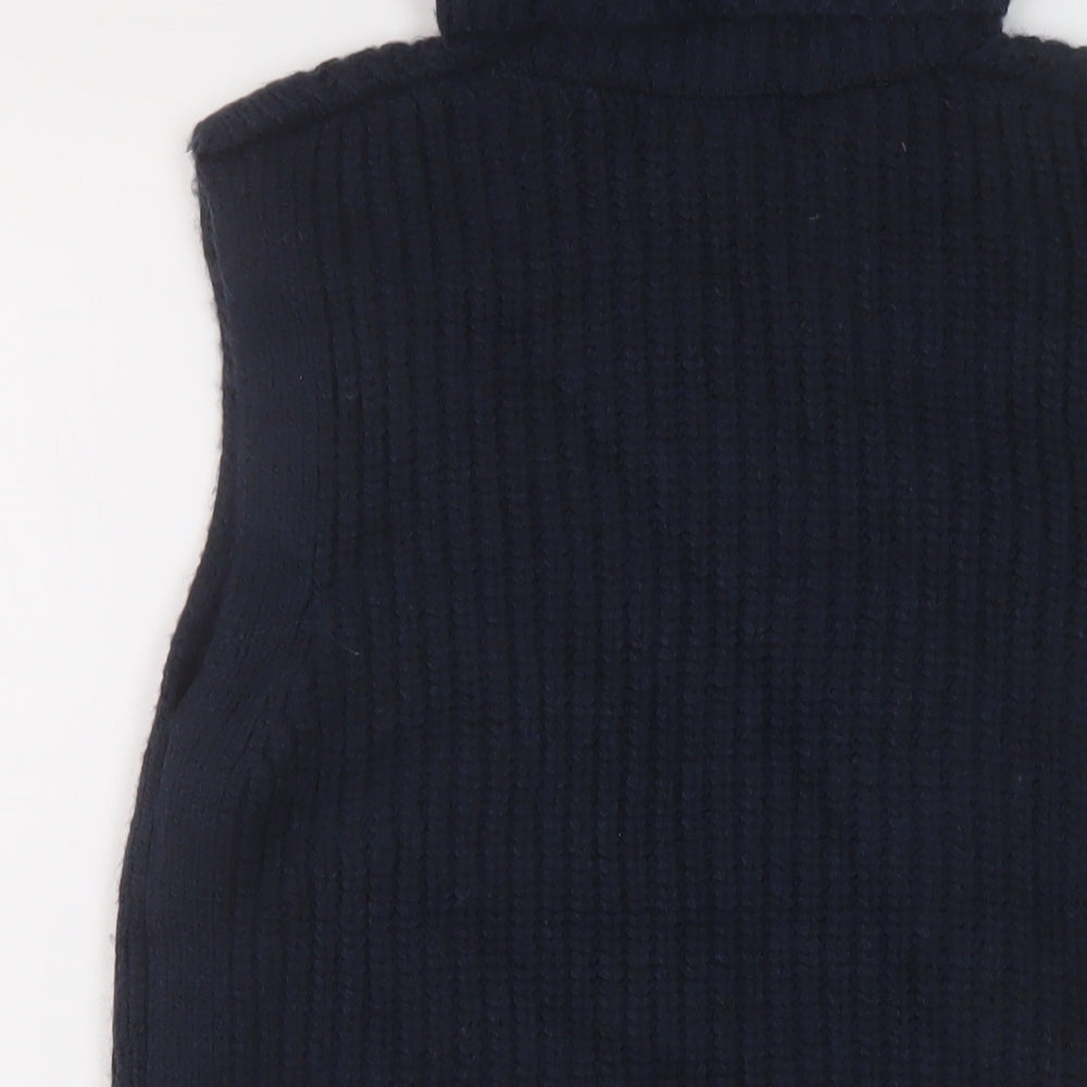Marks and Spencer Womens Blue Roll Neck Polyester Vest Jumper Size M