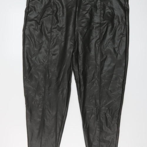 Marks and Spencer Womens Green Polyurethane Jegging Trousers Size 20 L25 in Regular