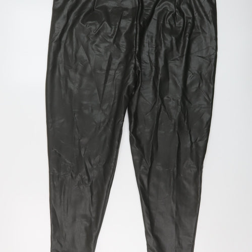 Marks and Spencer Womens Green Polyurethane Jegging Trousers Size 20 L25 in Regular