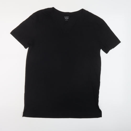 Marks and Spencer Womens Beige Polyester Basic T-Shirt Size 6 V-Neck
