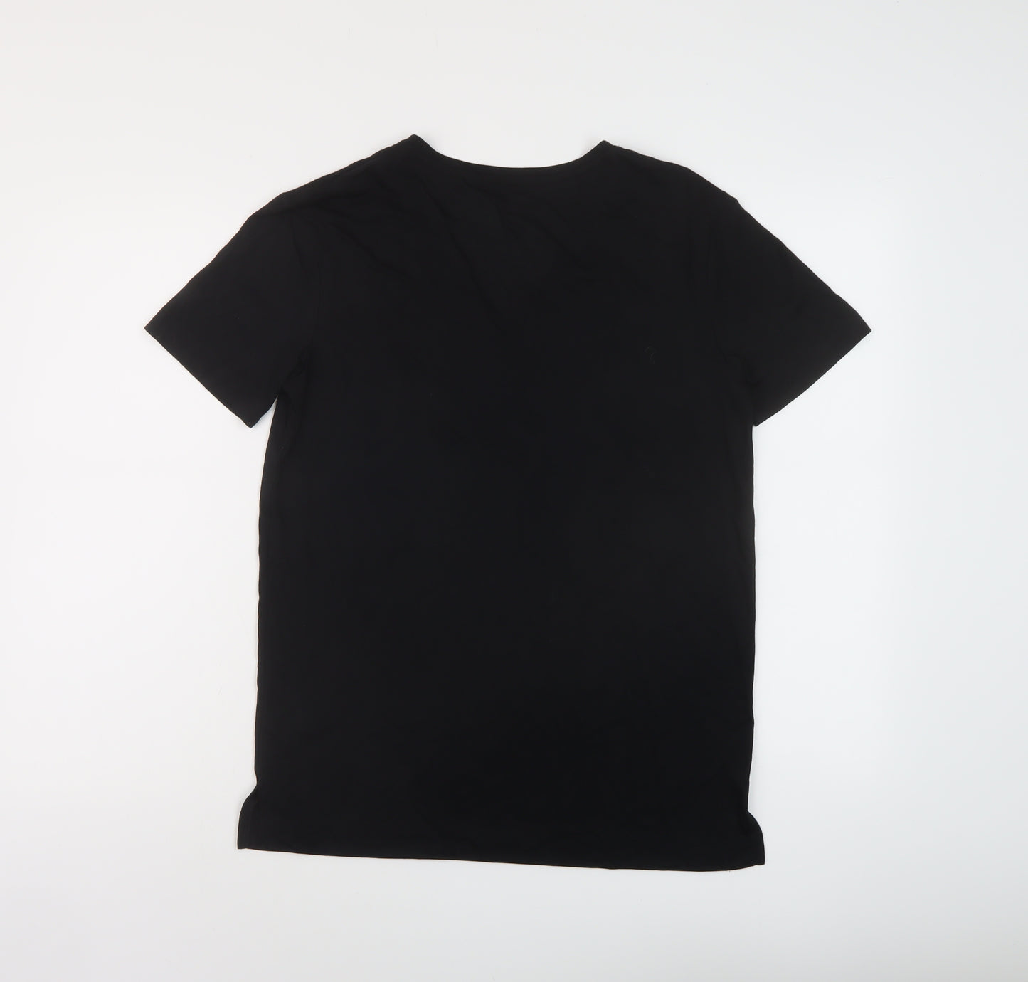 Marks and Spencer Womens Beige Polyester Basic T-Shirt Size 6 V-Neck