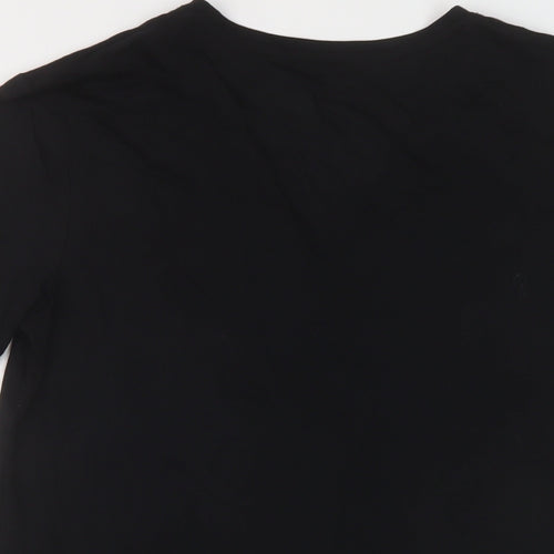 Marks and Spencer Womens Beige Polyester Basic T-Shirt Size 6 V-Neck