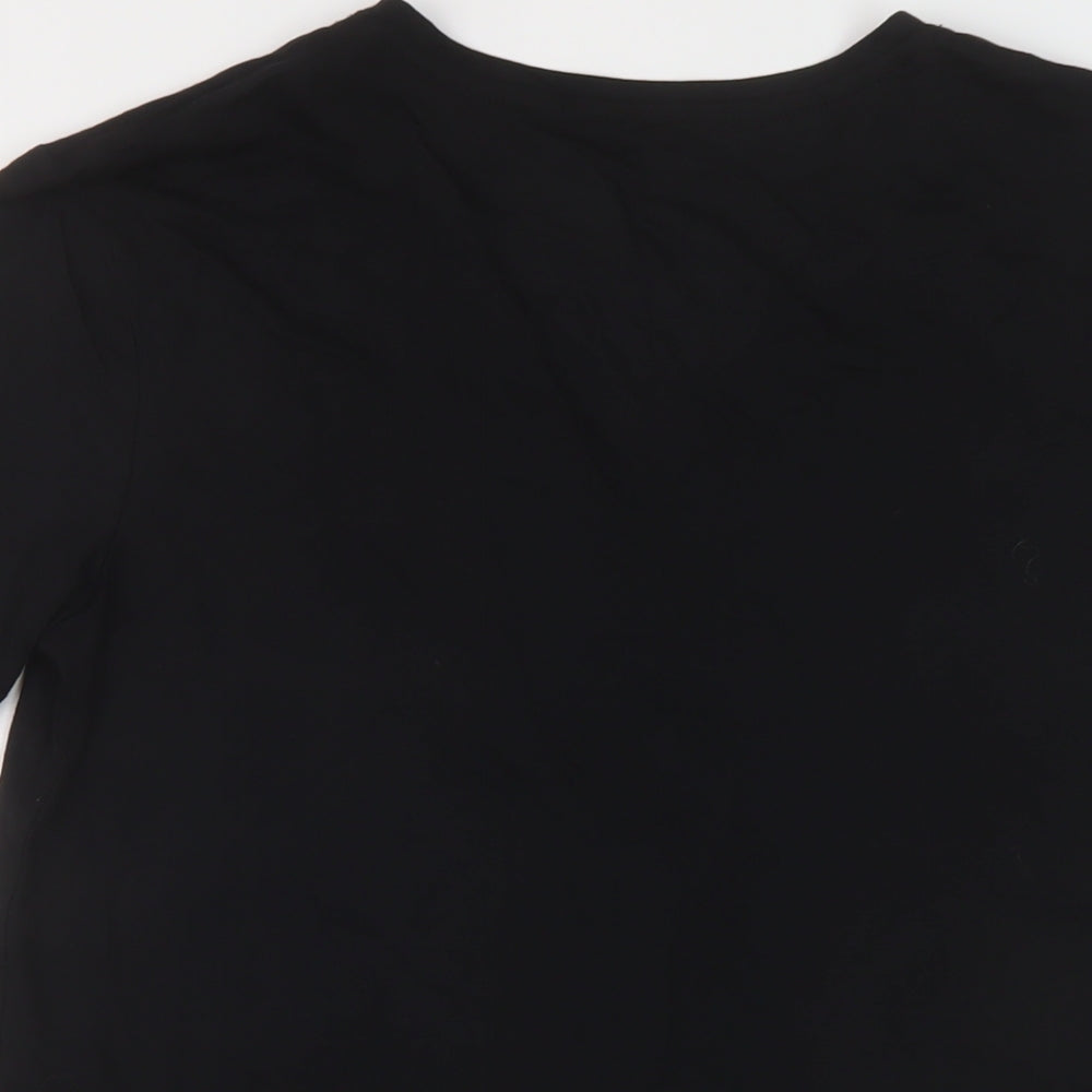 Marks and Spencer Womens Beige Polyester Basic T-Shirt Size 6 V-Neck