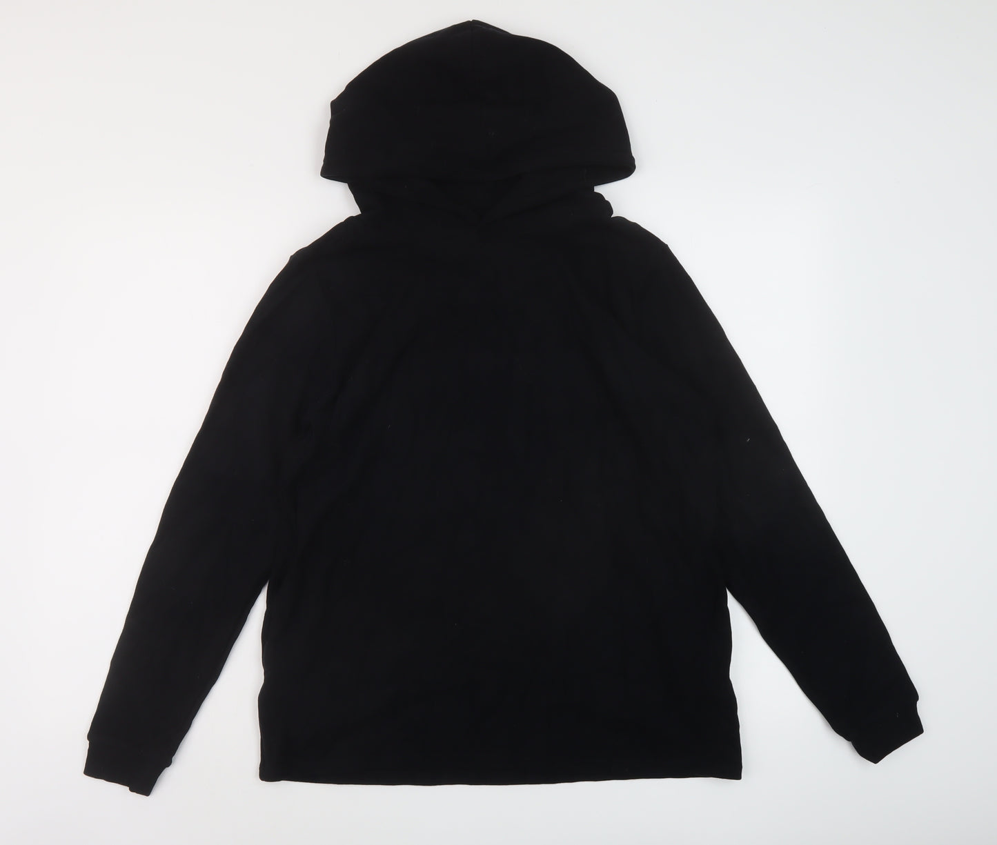Marks and Spencer Womens Black Vinyl Pullover Hoodie Size 16 Pullover - Thermal