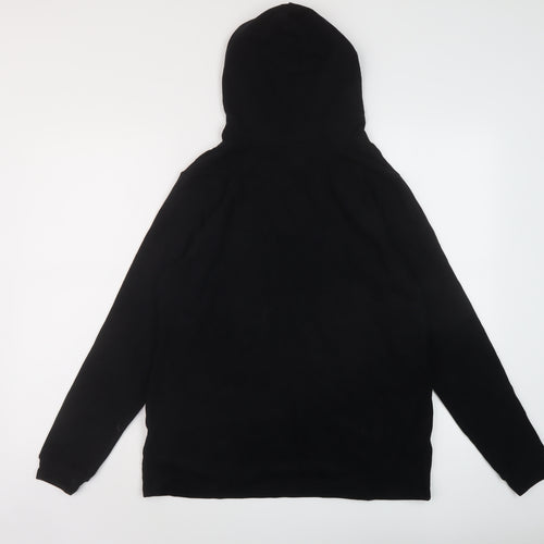 Marks and Spencer Womens Black Vinyl Pullover Hoodie Size 16 Pullover - Thermal