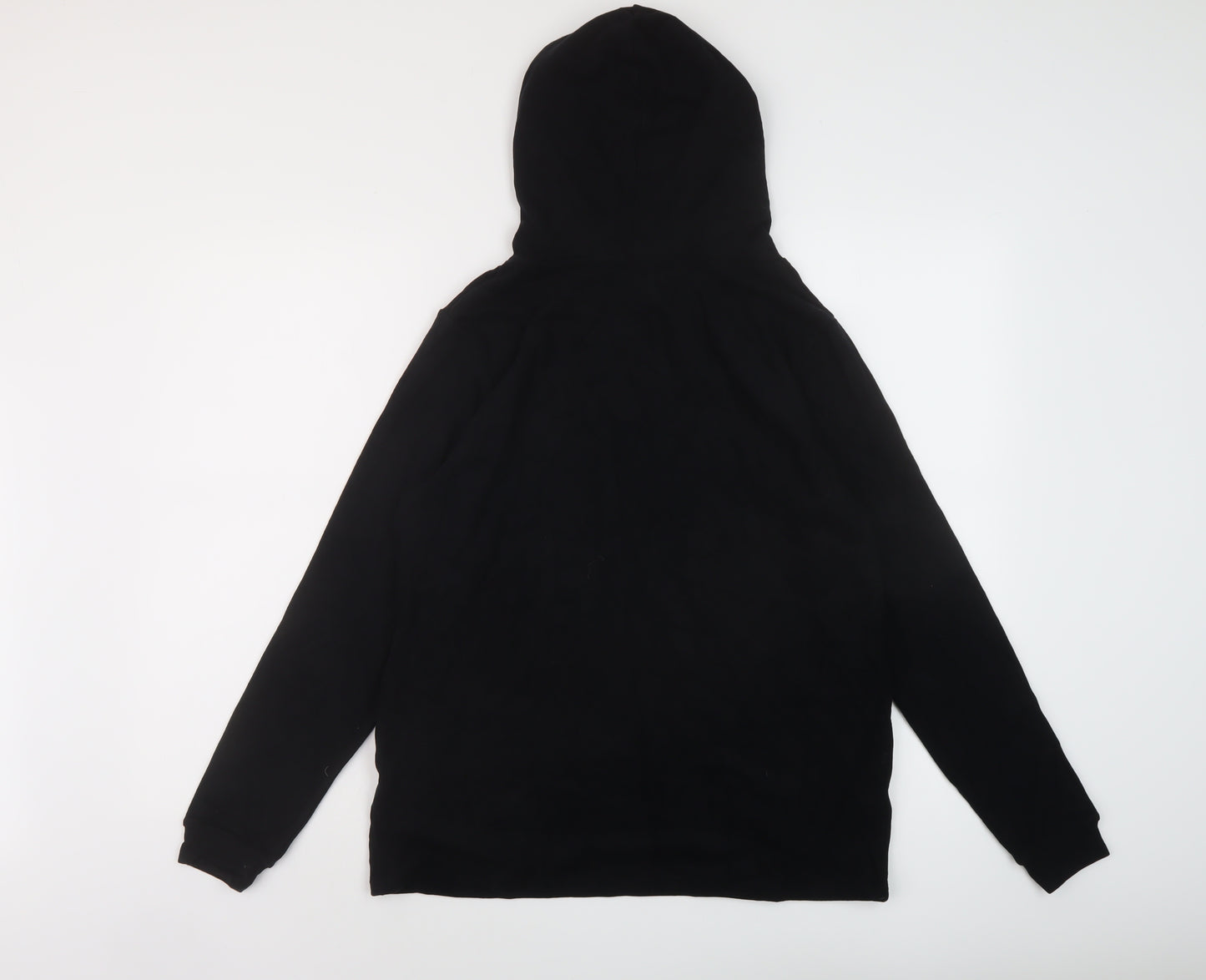 Marks and Spencer Womens Black Vinyl Pullover Hoodie Size 16 Pullover - Thermal