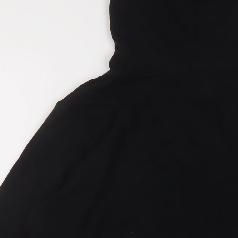 Marks and Spencer Womens Black Vinyl Pullover Hoodie Size 16 Pullover - Thermal