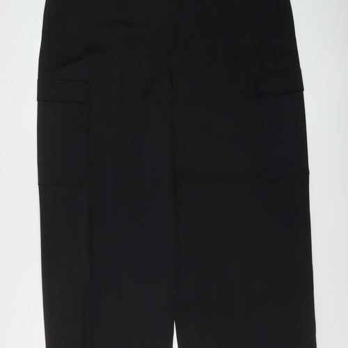 Marks and Spencer Womens Black Polyester Trousers Size 20 L29 in Regular Hook & Eye