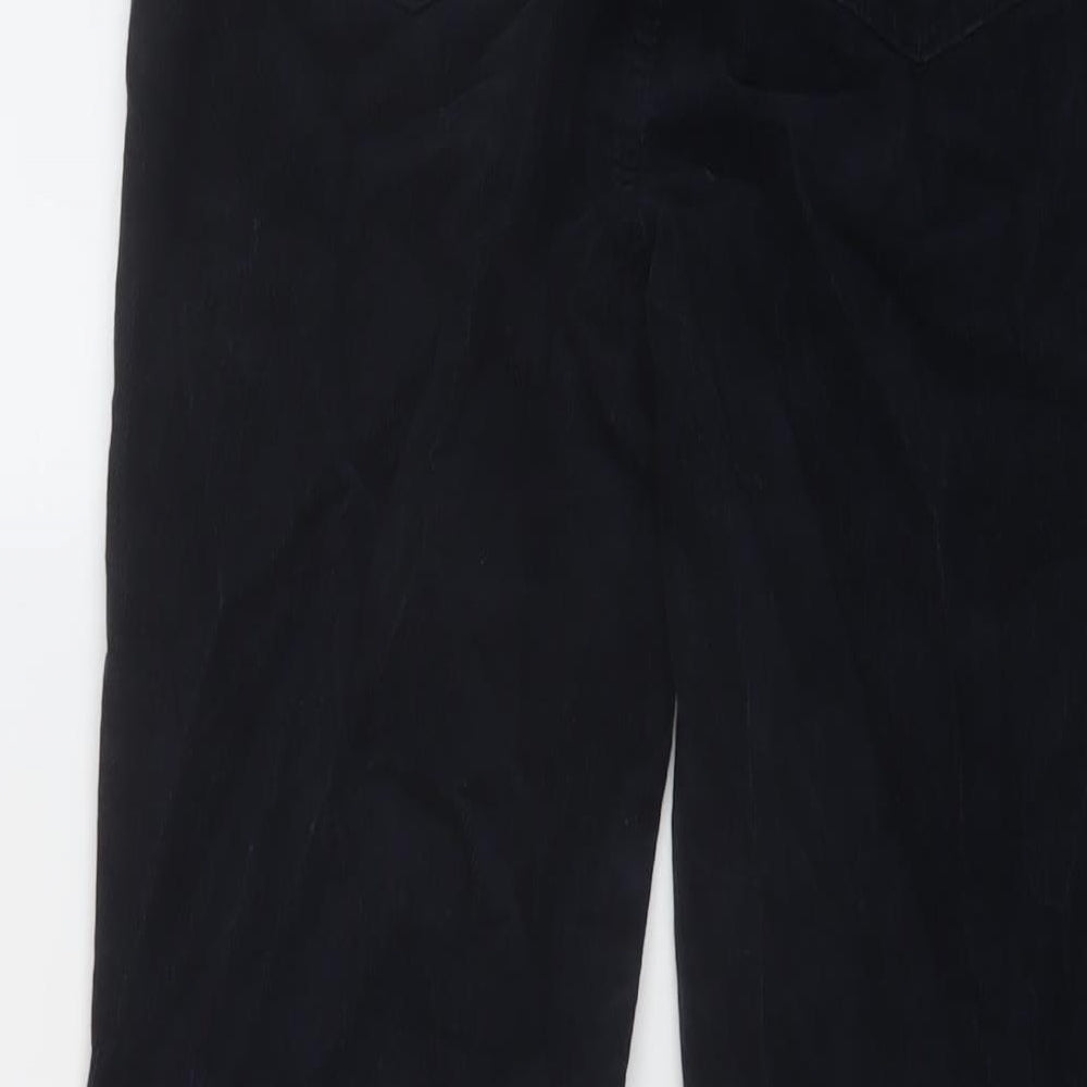 Marks and Spencer Womens Blue Cotton Trousers Size 8 L28 in Regular Button