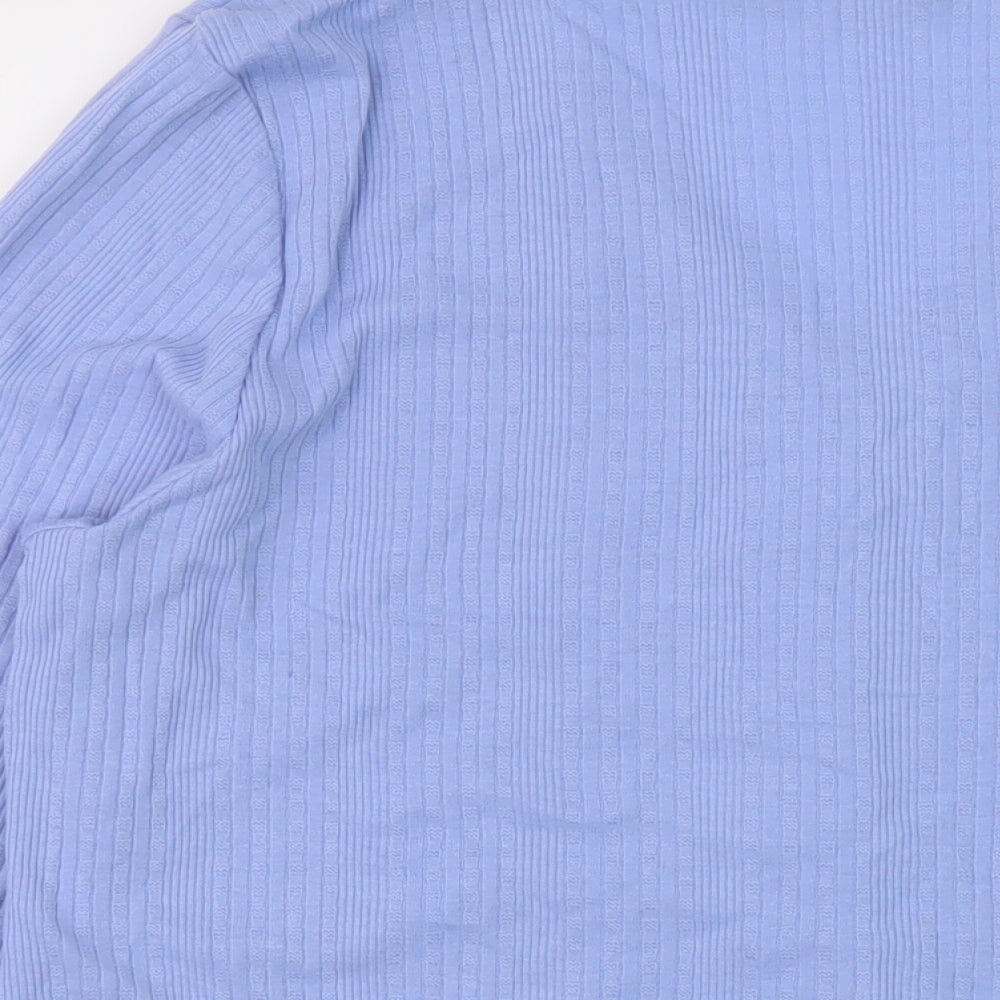 Marks and Spencer Womens Blue Polyester Basic Button-Up Size 20 V-Neck
