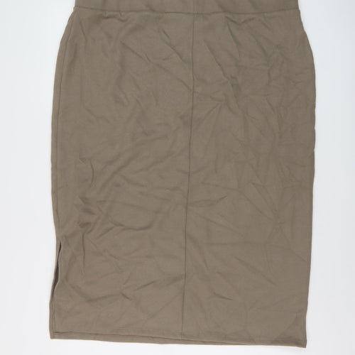 Marks and Spencer Womens Beige Polyester A-Line Skirt Size 20