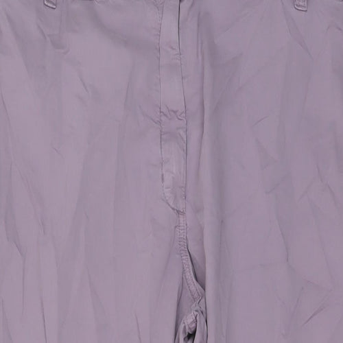 Marks and Spencer Womens Purple Cotton Trousers Size 24 L24 in Regular Button