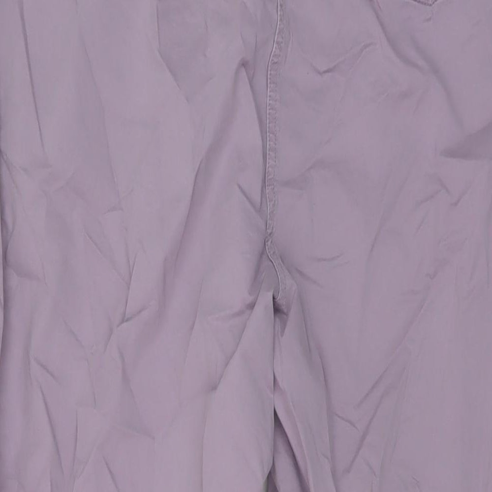 Marks and Spencer Womens Purple Cotton Trousers Size 24 L24 in Regular Button