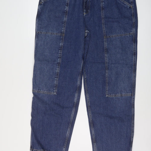 Marks and Spencer Womens Blue Cotton Straight Jeans Size 20 L29 in Regular Button