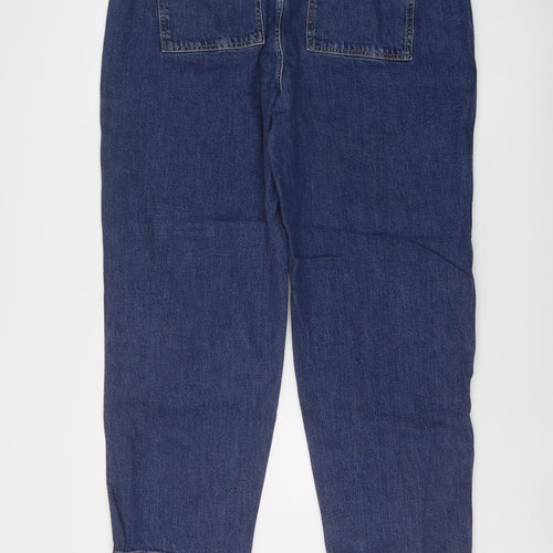 Marks and Spencer Womens Blue Cotton Straight Jeans Size 20 L29 in Regular Button