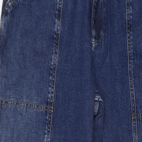 Marks and Spencer Womens Blue Cotton Straight Jeans Size 20 L29 in Regular Button