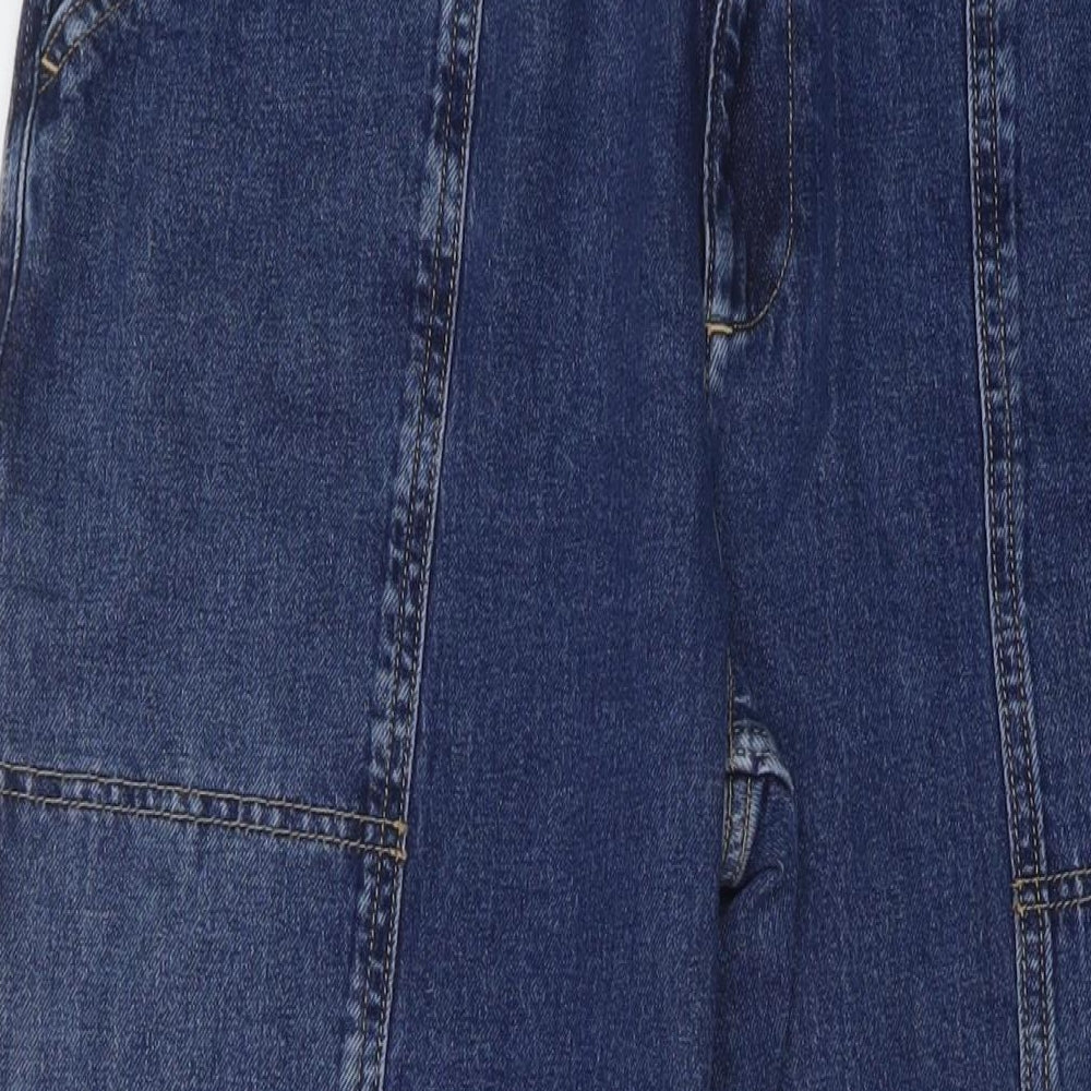 Marks and Spencer Womens Blue Cotton Straight Jeans Size 20 L29 in Regular Button
