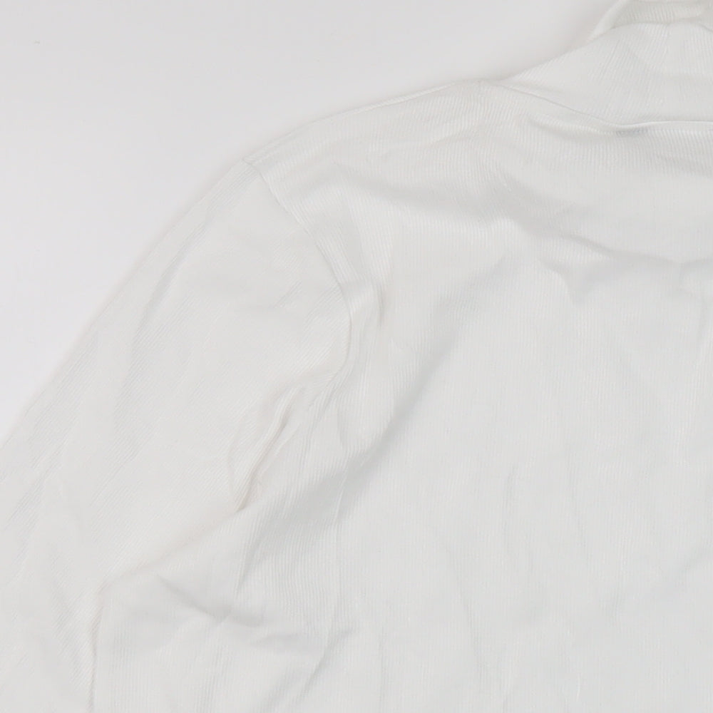 Marks and Spencer Womens White Cotton Basic T-Shirt Size 22 Roll Neck