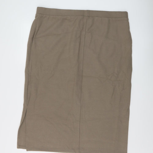 Marks and Spencer Womens Beige Polyester A-Line Skirt Size 20