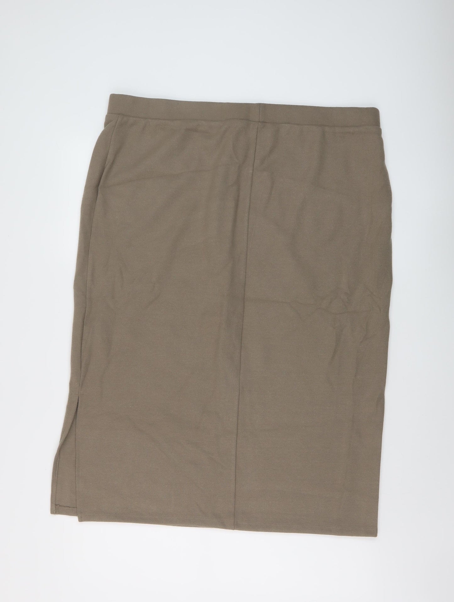 Marks and Spencer Womens Beige Polyester A-Line Skirt Size 20