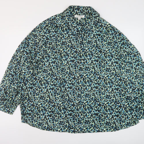 Autograph Womens Multicoloured Animal Print Polyester Basic Blouse Size 22 Collared