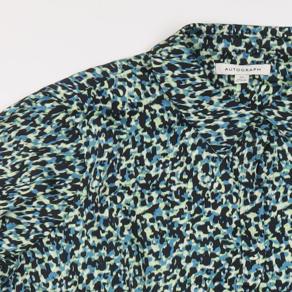 Autograph Womens Multicoloured Animal Print Polyester Basic Blouse Size 22 Collared