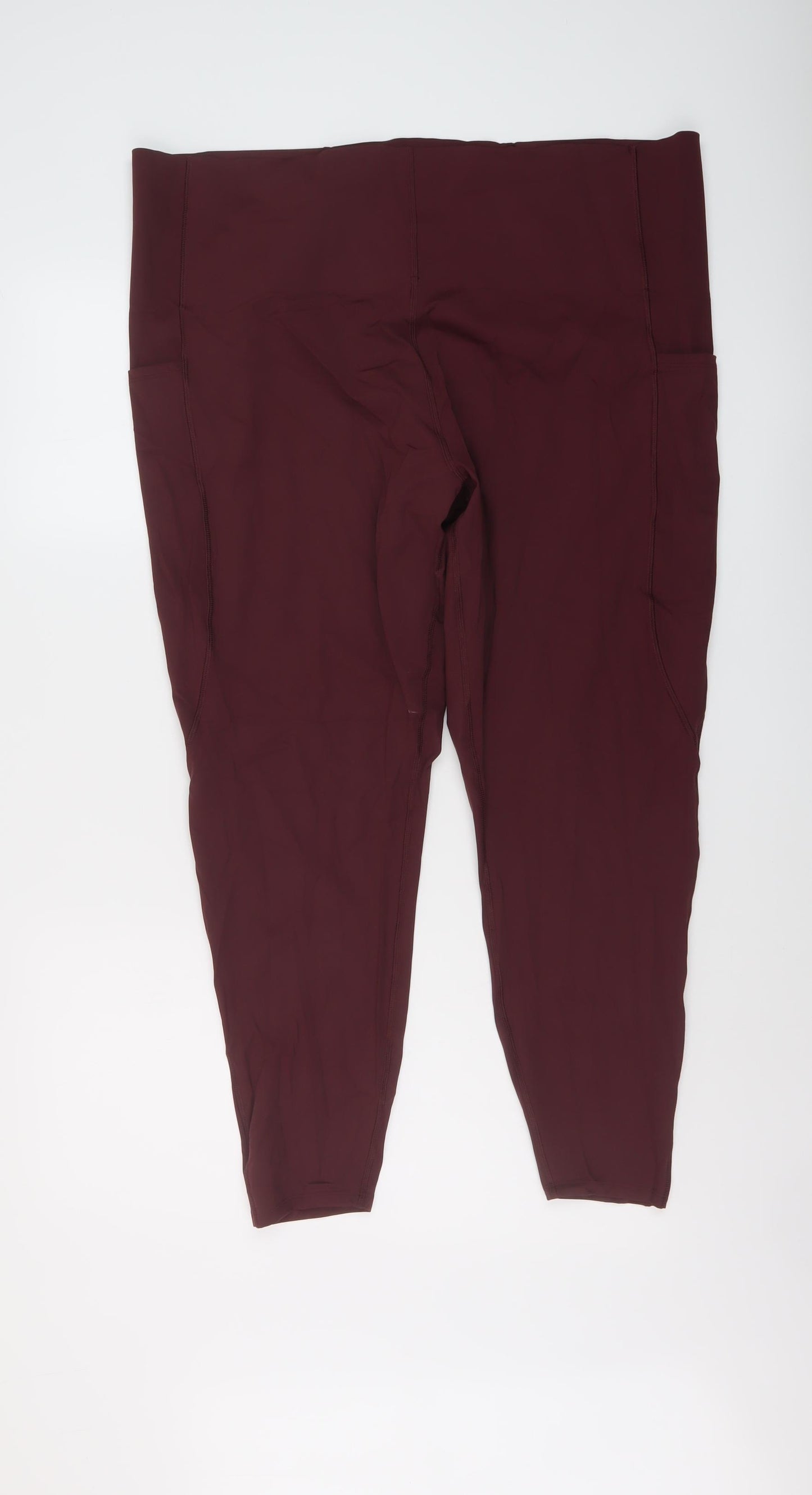 GOODMOVE Womens Red Polyamide Capri Leggings Size 24 L26 in Regular Pullover