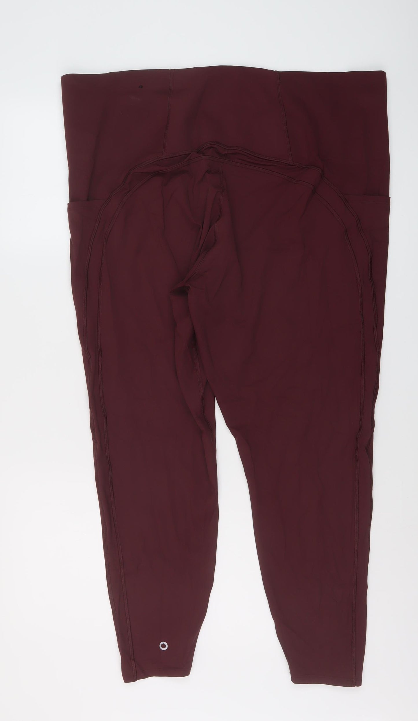 GOODMOVE Womens Red Polyamide Capri Leggings Size 24 L26 in Regular Pullover