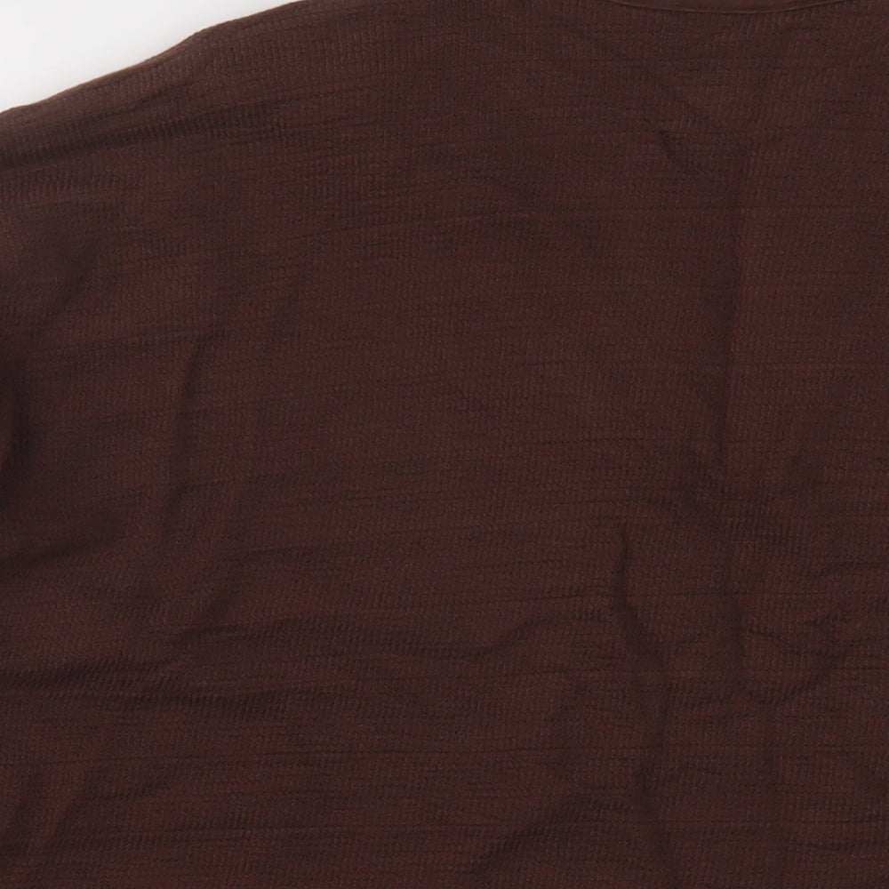Marks and Spencer Womens Brown Cotton Basic Blouse Size 22 Collared