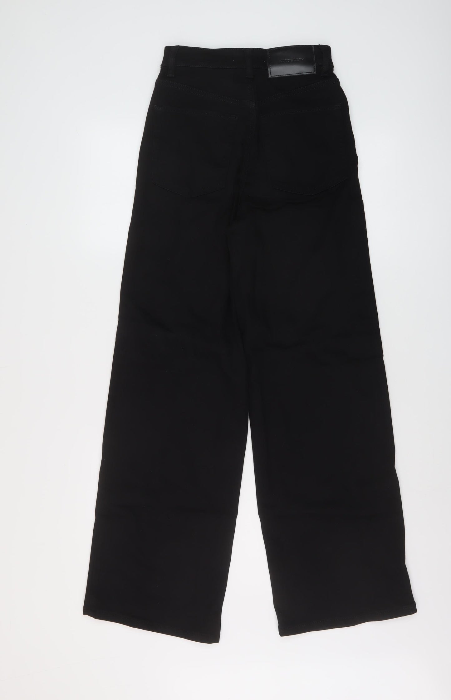 Autograph Womens Black Cotton Wide-Leg Jeans Size 6 L31 in Regular Button