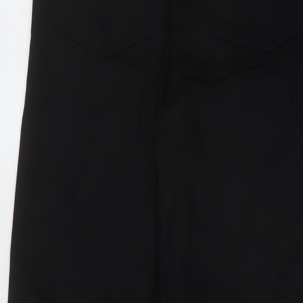 Autograph Womens Black Cotton Wide-Leg Jeans Size 6 L31 in Regular Button