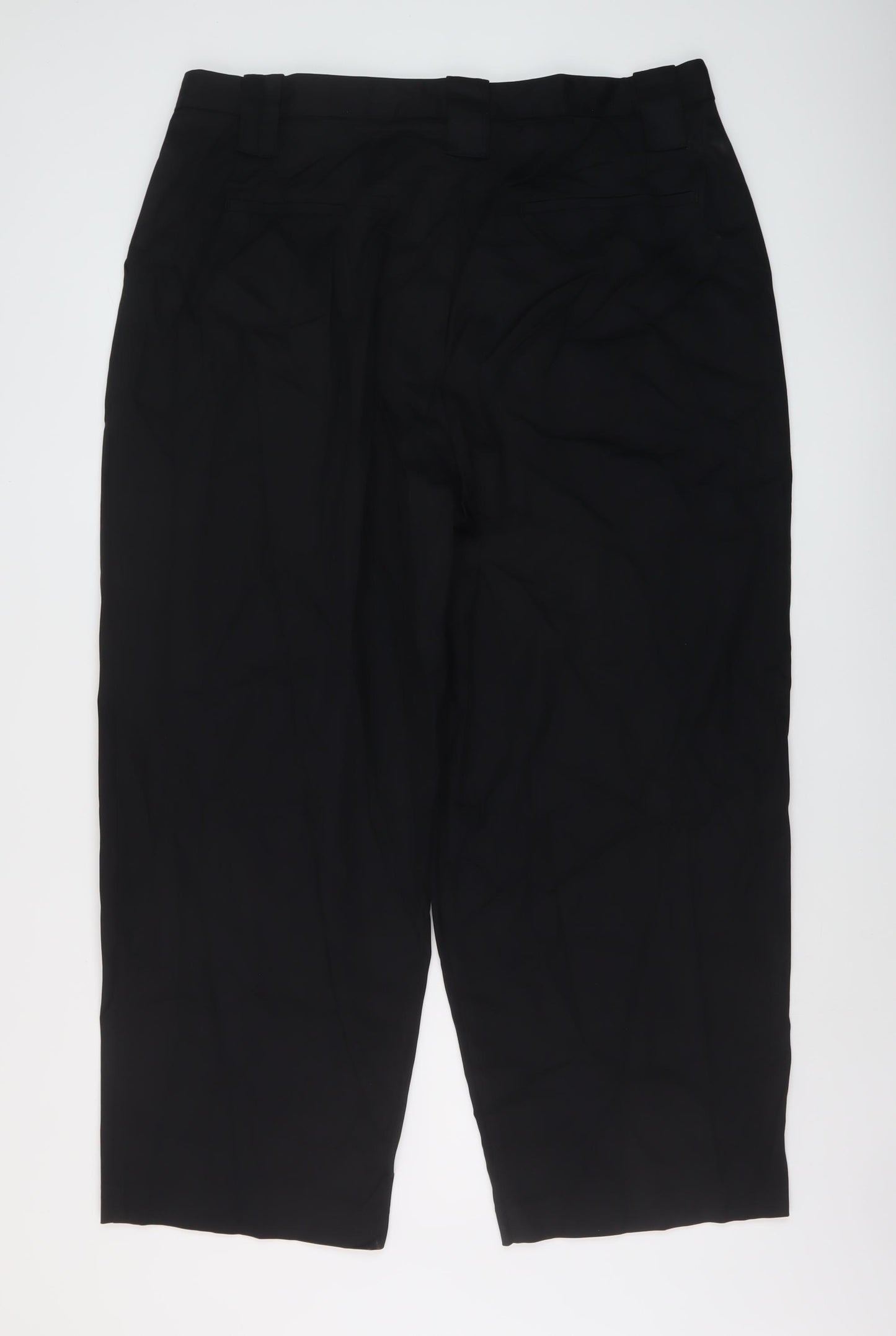 Marks and Spencer Womens Black Lyocell Trousers Size 20 L27 in Regular Button