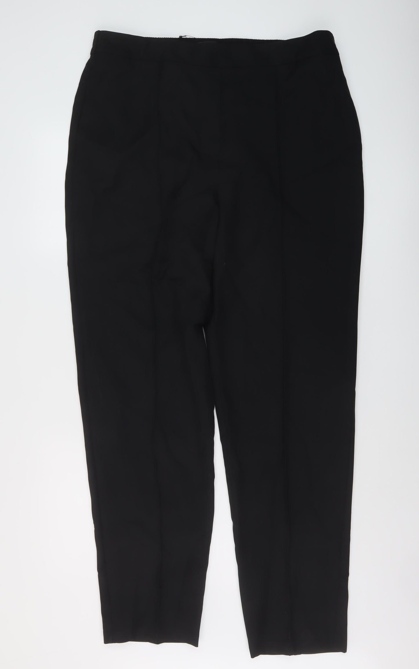 Marks and Spencer Womens Black Polyester Trousers Size 18 L32 in Regular