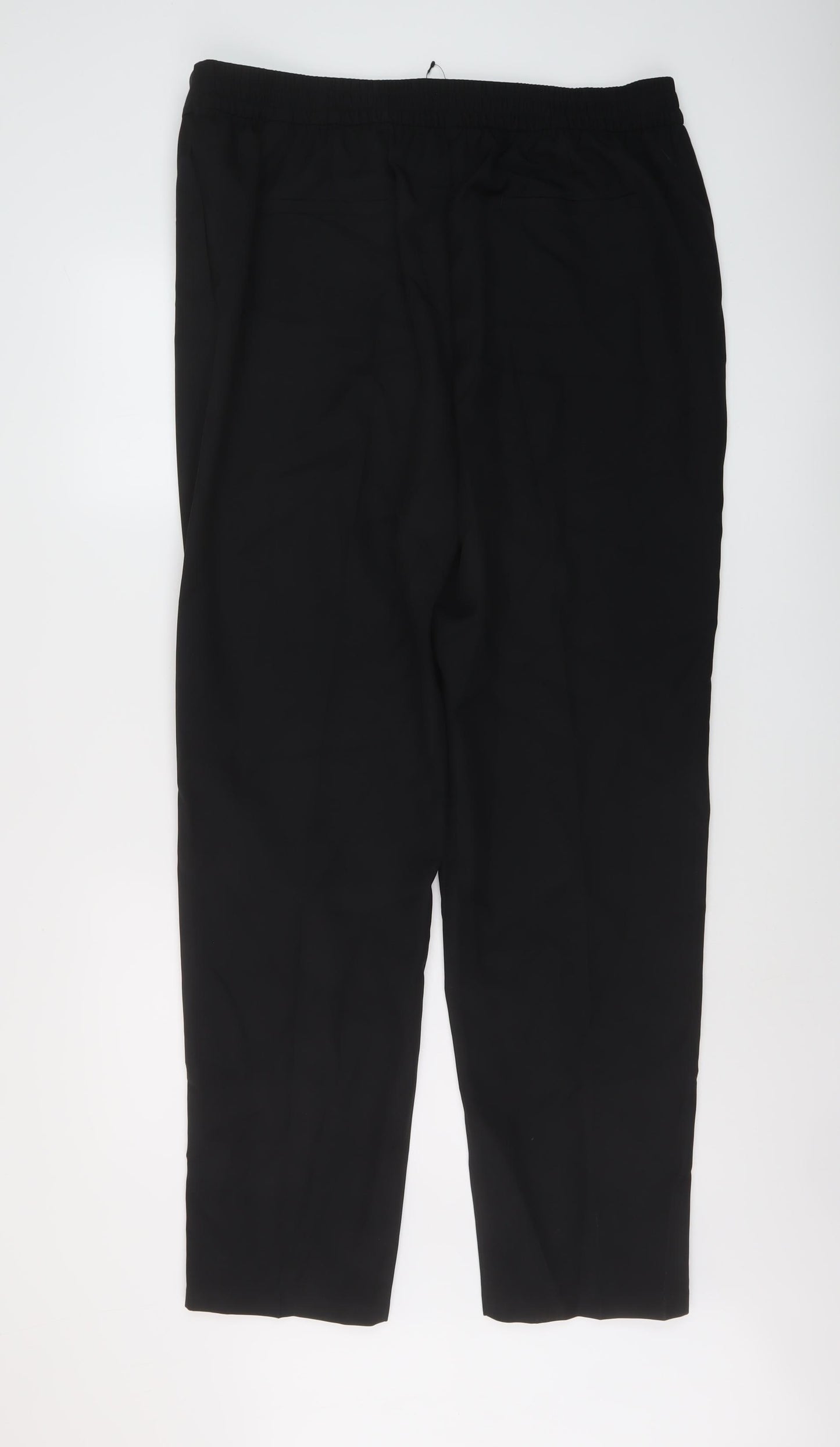 Marks and Spencer Womens Black Polyester Trousers Size 18 L32 in Regular